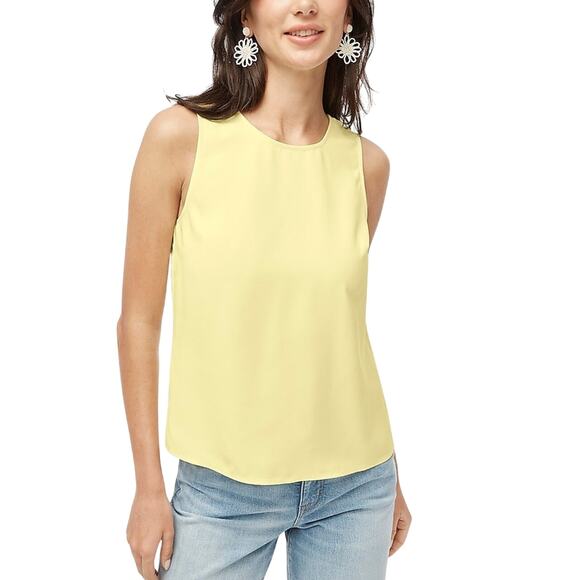 J.Crew Factory Pale Lemon Sleeveless Button-Back Shell Top Small - Picture 1 of 8